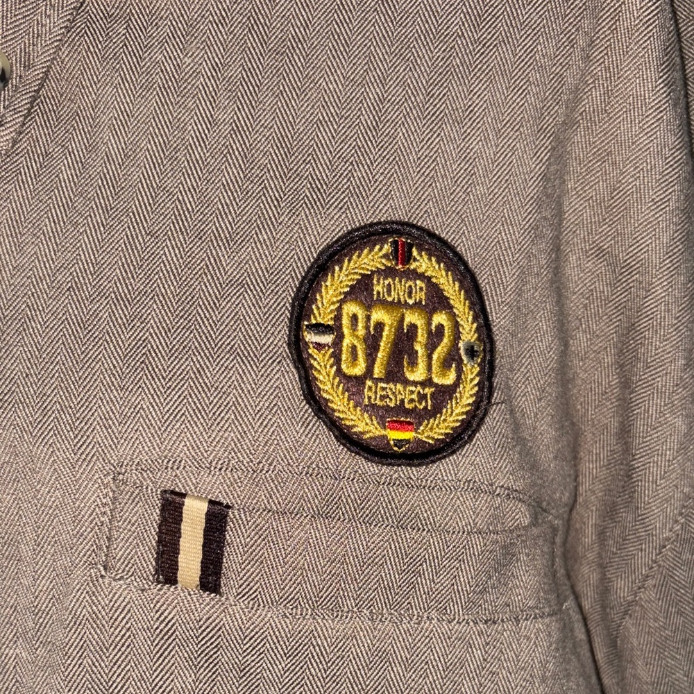 MENS Eight 732 Tan Button-Front Field Jacket with Patch - Picture 5 of 6